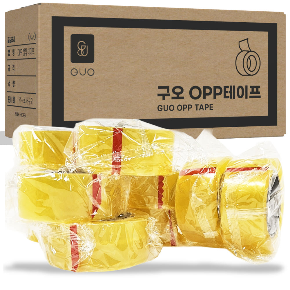 구오 박스테이프 40M 택배 포장용 OPP 투명테이프 경포장 50개 이미지 2